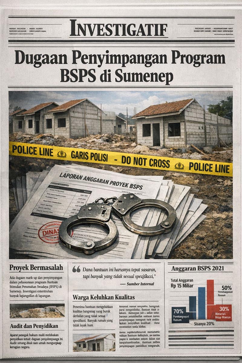 Kabid Disperkimhub Sumenep ditahan kejati jatim kasus dana BSPS 2025